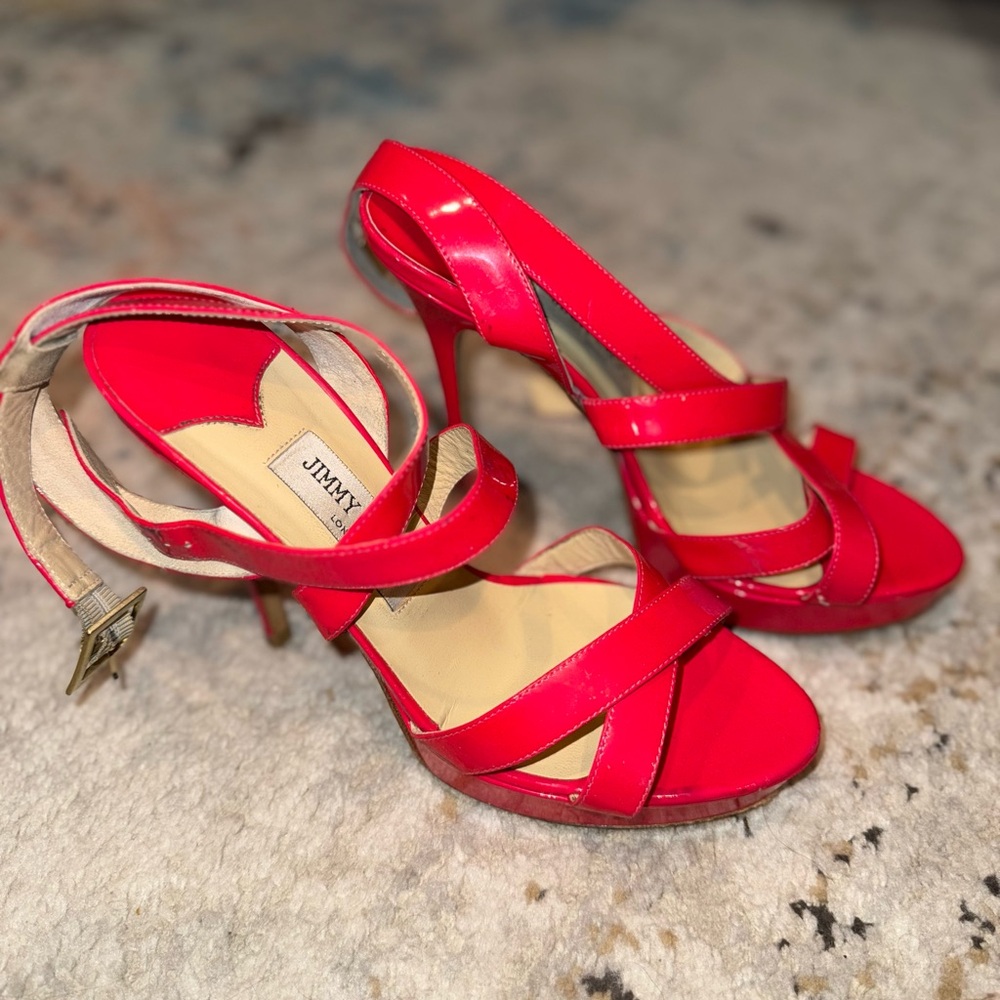 Jimmy Choo Vibrant hot pink Strappy Heels